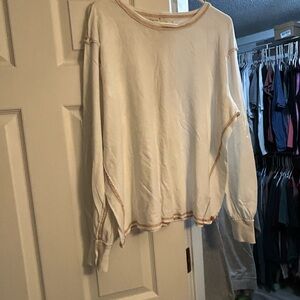 We The Free Cream Top with Tan Accents